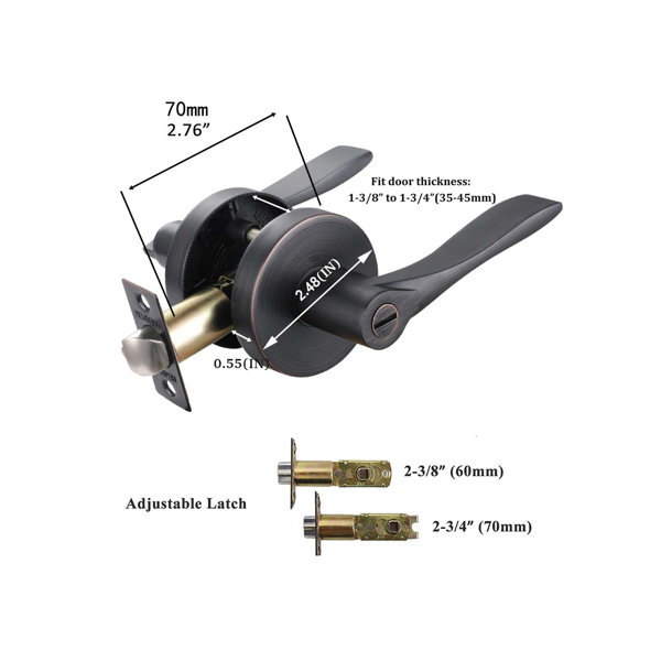 NEWBANG Privacy Lever Door Handle [Thumb Turn Lock On The Inside] For